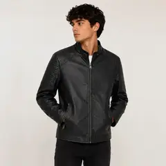 GENERICO - Casaca Para Hombre De Cuero Sintético Estilo Clasico Slim Fit