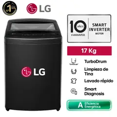 LG - Lavadora 17Kg Smart Inverter TurboDrum™ WT17BOVTB Negro Onyx