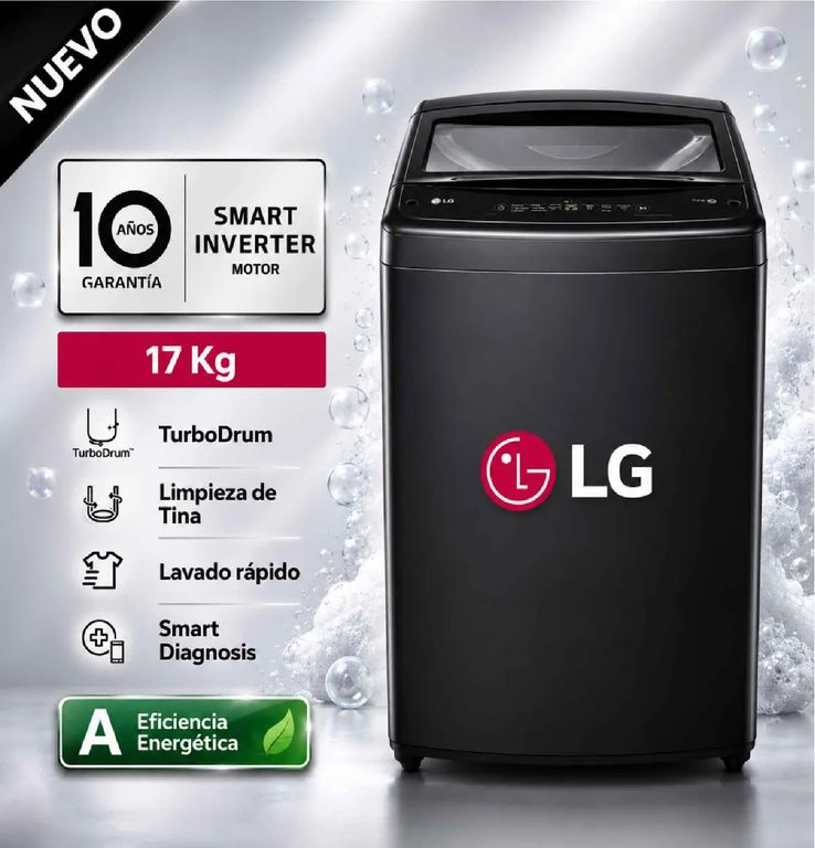 Lavadora WT17OBVTB 17 kg Smart Inverter TurboDrum - Negro Onyx