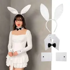 GENERICO - Accesorios disfraz Play girl coneja Halloween eventos 3 productos