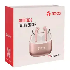 Teros - Audífonos INALAMBRICOS TE-8074GR TWS - Rosa Dorado