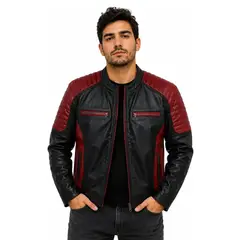 GENERICO - Casaca Para Hombre De Cuero Vacuno Slim Fit