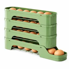 GENERICO - Organizador de Huevos 4 Niveles de Gran Capacidad Color Verde
