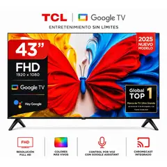TCL - Televisor 43 Pulgadas FHD QLED Google TV Smart TV 43S5K