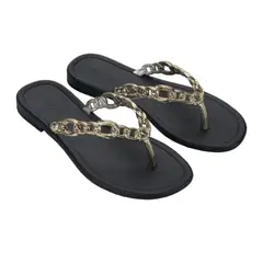GRENDHA - Sandalias Mujer Playera Casual Negro