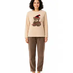 GENERICO - Pijama Felpa Conjunto Mujer Invierno