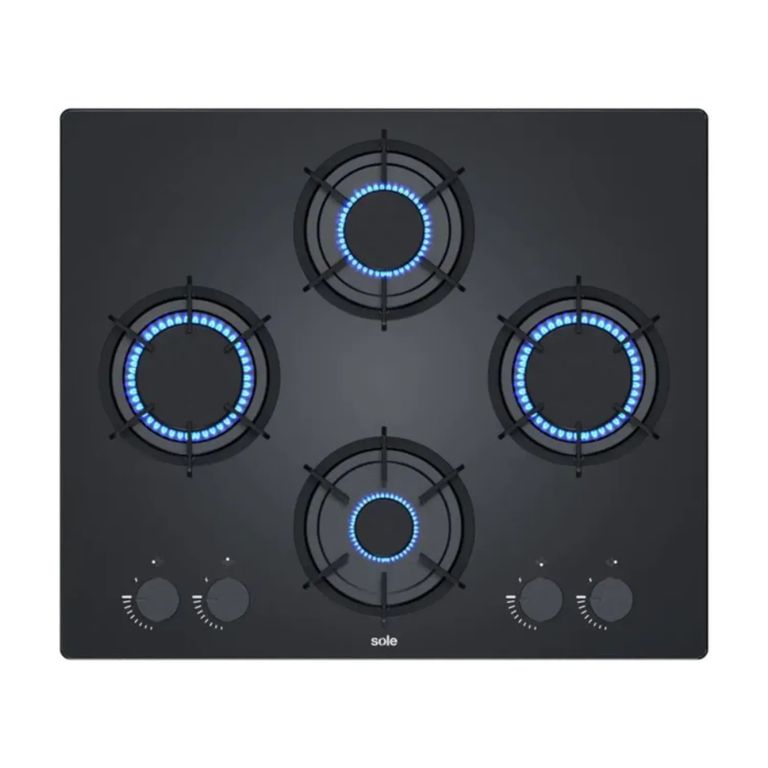 Encimera A Gas Rubi 4 Hornillas 60Cm Vidrio Black SOLCO078