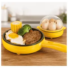 OEM - Mini Sartén Eléctrica 2 En 1 Hervidor, Asador Y Vaporizador Multifuncional