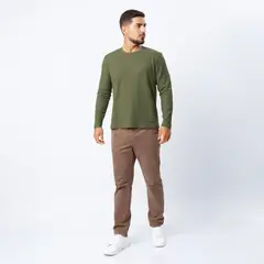 PAPIROS DENIM - Polo Manga Larga Hombre 100% algodón waffle