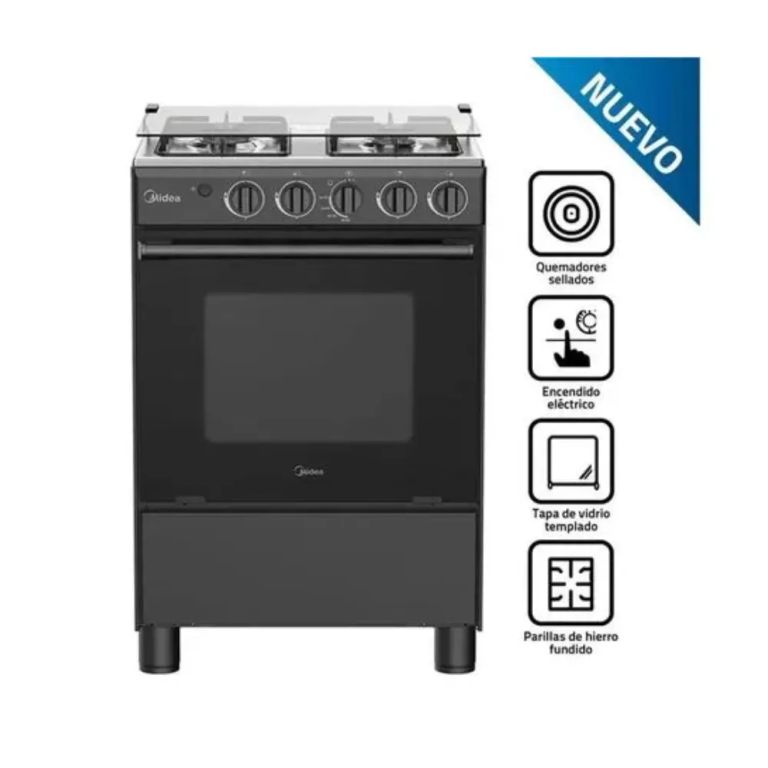 Cocina a Gas 4 Hornillas MGS24FS2LFABBC-PE Negro