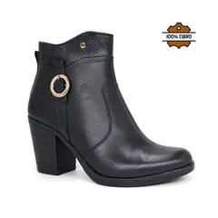 PAR&SS - Botines de Cuero para Mujer JA26Q2-BT209 Negro