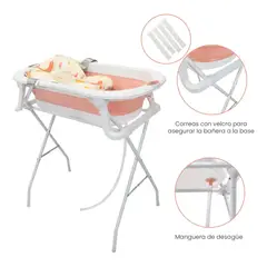Priori - Bañera Para Bebé Plegable Stand Rosa