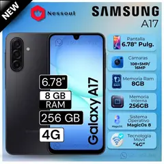 SAMSUNG - Celular A17 8GB RAM 256GB 6.7" Pulg. Android 15 - Negro