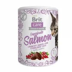 BRIT - CARE CAT SNACK SUPERFRUITS SALMON 100 GR - GATOS