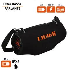 LIDIMI - Parlante Portátil LD-S835 Extra Bass 100W Bluetooth USB