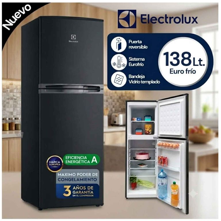Refrigeradora Top Freezer Frost 138L Negra ERT18G2HNB