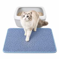 GENERICO - TAPETE PARA SALIDA DE ARENERO GATO CELESTE 45x40 cm
