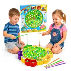 GENERICO - Juego De Pesca Musical Giratorio 45 Peces Didactico Para Niños
