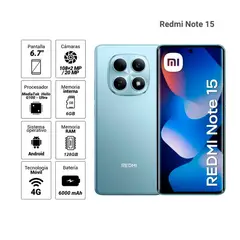 XIAOMI - Redmi Note 15/ 16GB RAM (6GB+ 10GB EXT)+ 128GB/ CAMARA De 108P AI Batería de 6000 mAh/ 33W