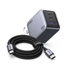 UGREEN - Cargador 100w Nexode Pro 3 Puertos Con Cable Tipo C