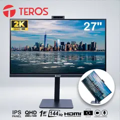 Teros - MONITOR TE-2720CS QHD 27 " IPS 144hz 1ms HDMI SPEAKER CAMARA DOBLE MICROFONO