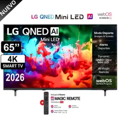 LG - Televisor 65 Qned MiniLed UltraHD 4K Smart Tv 65QNED65BSA -2026