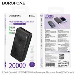 BOROFONE - Power Bank BJ56A Graceful 22.5W+PD20W 20000mAh Negro
