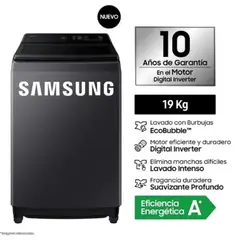 SAMSUNG - Lavadora EcoBubble 19Kg Gris Grafito - WA40F19E7CPE