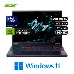 ACER - LAPTOP PREDATOR HELIOS NEO 16 - Core Ultra 9 275HX 16GB 1TB RTX 5070TI 12GB 16″ WQXGA 240HZ W11
