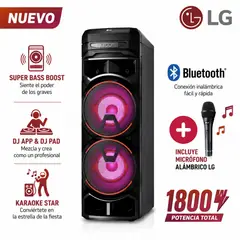 LG - Torre de Sonido XBOOM con Bluetooth y Karaoke RNC9 + Microfono