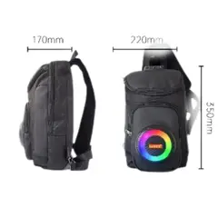 CAFINI - Mochila Parlante Bluetooth con Luces RGB