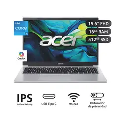 ACER - Laptop Aspire Intel Core i5 1334U 16GB 512SSD 15.6 FHD IPS Win11