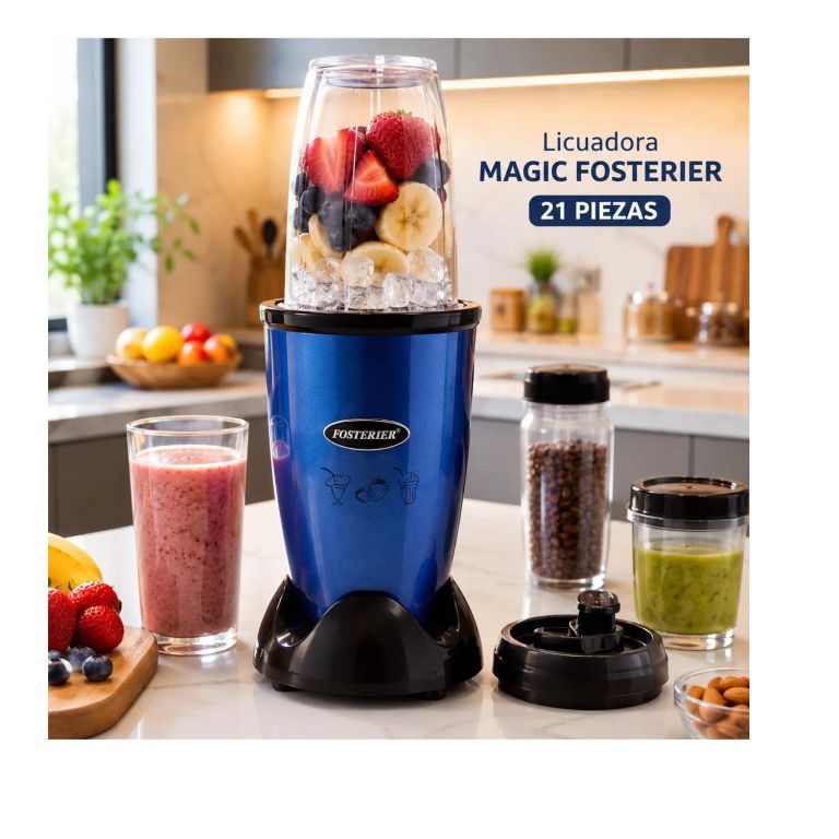 Licuadora Extractor Mr magic 21 piezas 700 watts Azul