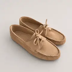 ETHEREA - Mocasines náuticos de cuero beige