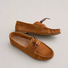 ETHEREA - Mocasines náuticos de cuero camel