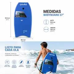 GENERICO - BODYBOARD 37 AZUL INCLUYE CORDON