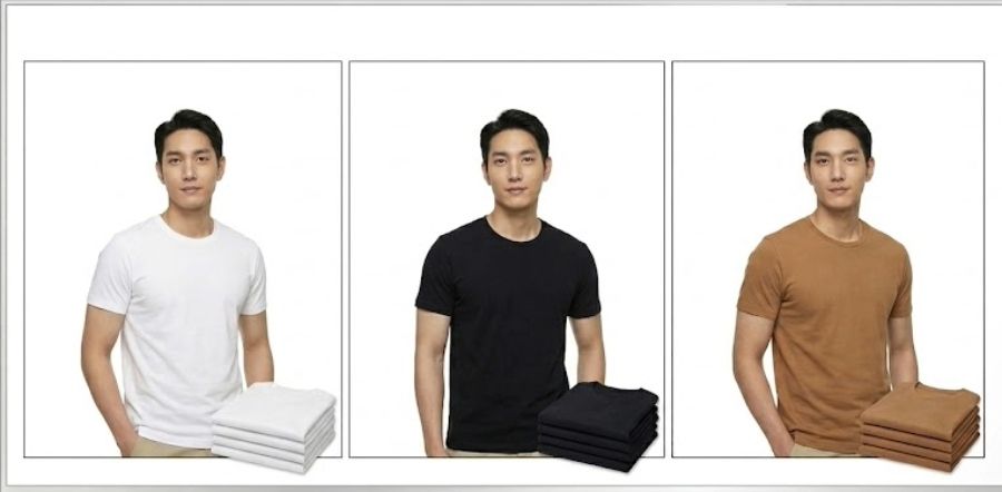 Pack x 3 polo para hombre slim fit cuello redondo