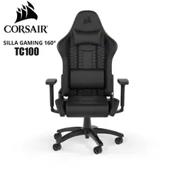 CORSAIR - SILLA GAMING TC100 RELAXED POLIPIEL ESPUMA DE MEMORIA, ACERO, NILÓN - NEGRO