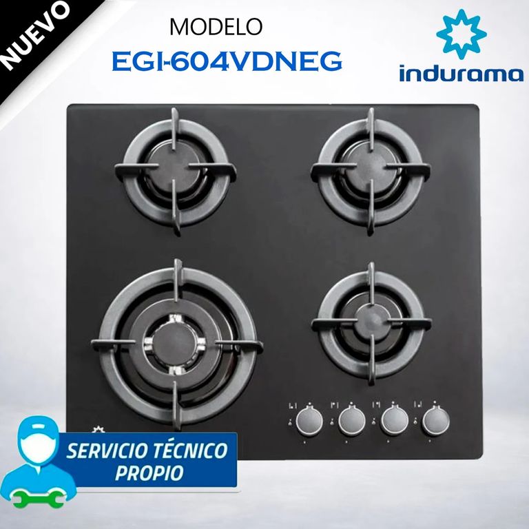 Encimera Multigas 4 Quemadores EGI-604VDNEG