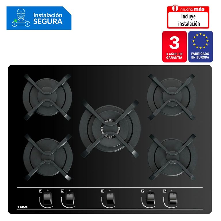 Cocina Empotrable a Gas 5 Hornillas 75cm GBC 75030
