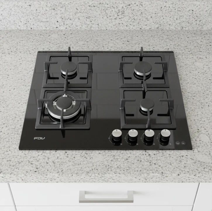 Encimera a Gas 4 Quemadores 60cm Black
