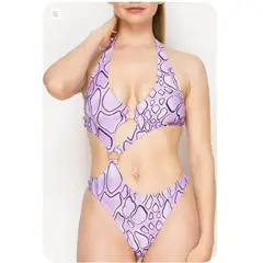 GENERICO - Bikini de una pieza con estampado de piedras