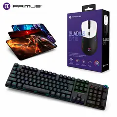 PRIMUS GAMING - Kit Gamer Inalámbrico 3 en 1: Teclado Mecánico Ballista92T + Mouse Gladius + Pad Mouse