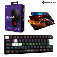 PRIMUS GAMING - Kit Gamer 3 en 1: Teclado Mecánico Ballista61T + Mouse Gladius 12800 + Pad Mouse