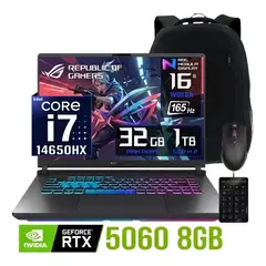 ASUS - Laptop gamer Rog Strix G16 165Hz intel Core i7-14650hx 32gb Ram 1tb Ssd Nvidia 8gb Rtx5060.