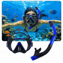 GENERICO - Snorkel de Vidrio Templado Azul Más Seguridad y Visión Bajo el Agua