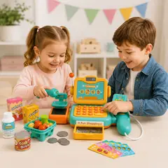 GENERICO - Caja Registradora de Juguete con Escáner y Accesorios