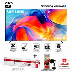 SAMSUNG - Televisor 65" UN65M70HAGXPE Mini LED UHD 4K 2026 + RACK + ANTENA DIGITAL