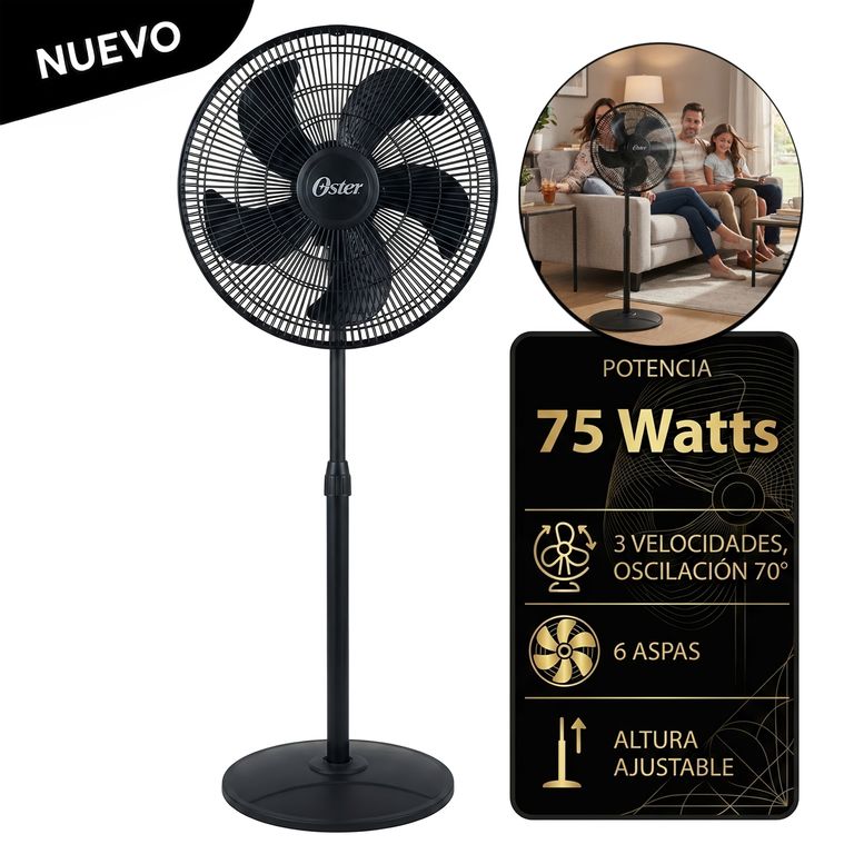 Ventilador de Pedestal 18" 75 Watts 3 Velocidades EOSVELIST1631