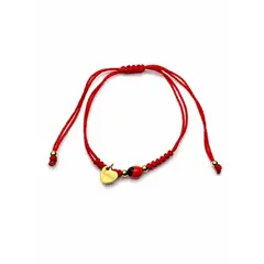 GENERICO - Pulsera Huayruro de la Suerte de acero enchapado en oro de 18k
